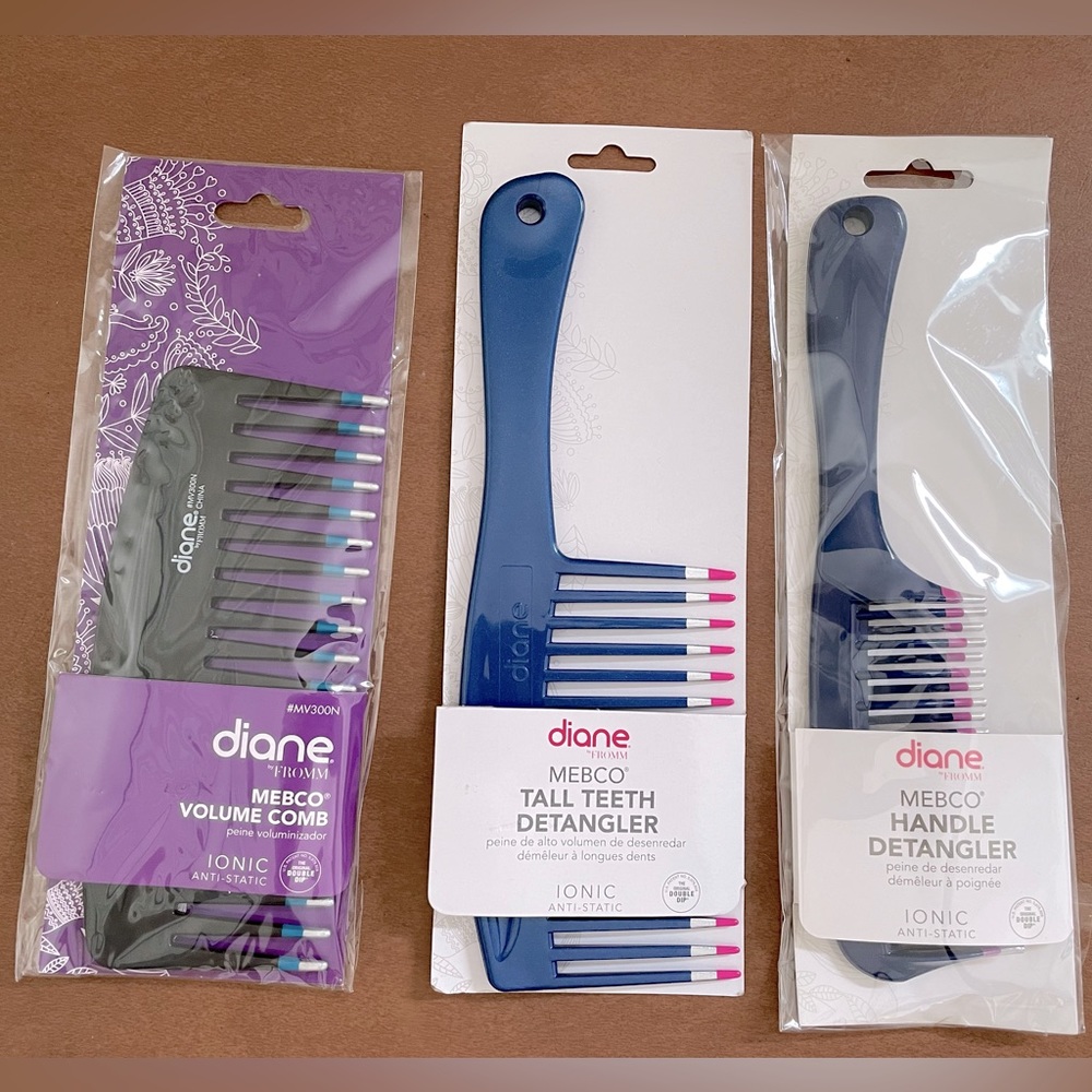 Diane by Fromm assortment of 3! Essential hair pick picks detangling combs NWT